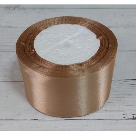 ОПТ Ленты атласные однотонные 5 см*25 ярдов (цв. светло-коричневый 105), цена за катушку